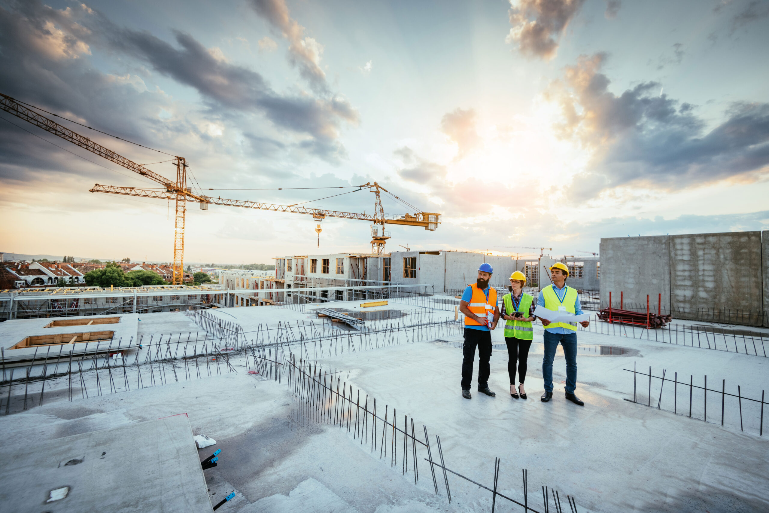 Construction workers on site